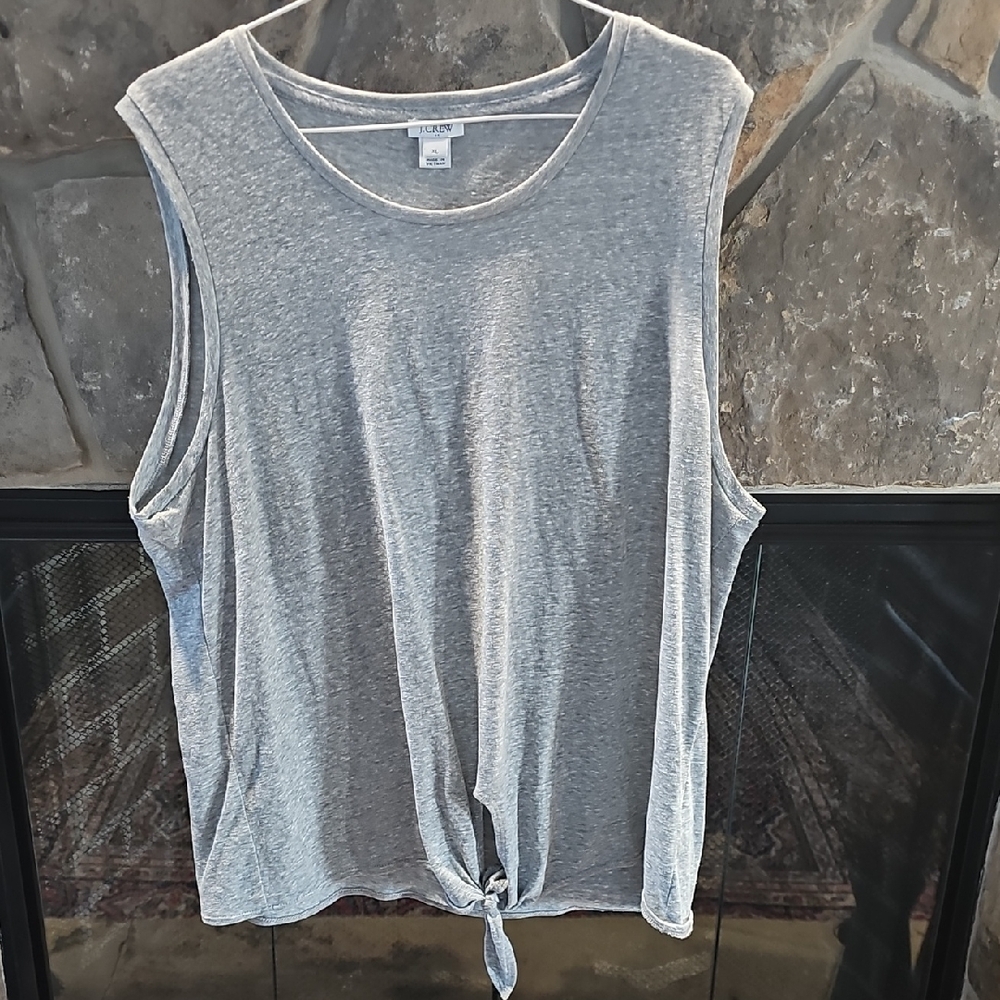 GUC J Crew Gray Front Knot Top XL